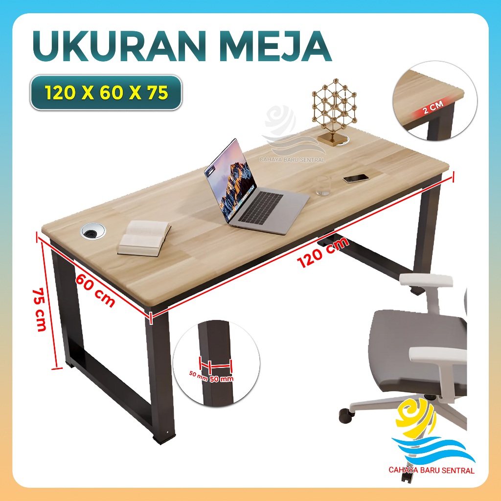 Jual MEJA KANTOR/MEJA KERJA/MEJA TULIS/MEJA BELAJAR / MEJA MAKAN 120cm ...