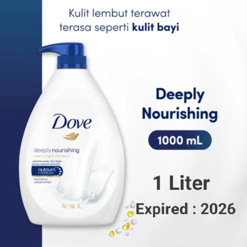 Jual Dove Sabun Mandi Cair Body Wash Deeply Nourishing 1000ML [ 1 Liter ...