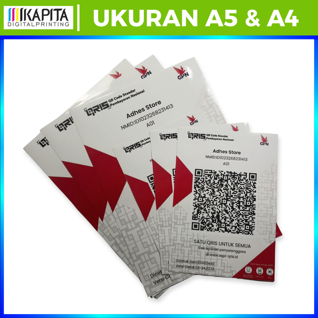 Jual Cetak Tempelan/Sticker Qris ukuran A4 | Cetak QRIS Bisa Satuan ...