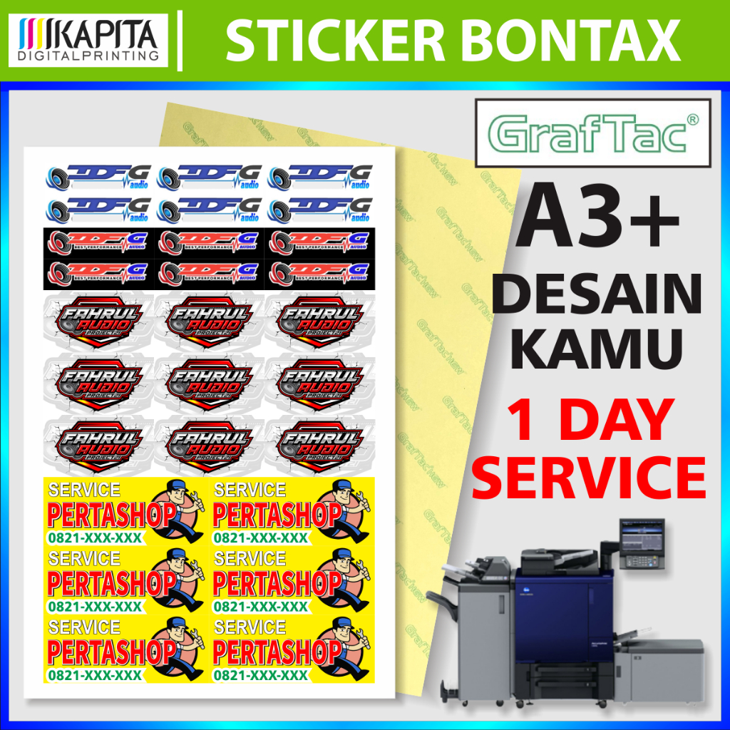 Jual Cetak Sticker Bontax Graftac A3+ Murah DESAIN SENDIRI Stiker ...