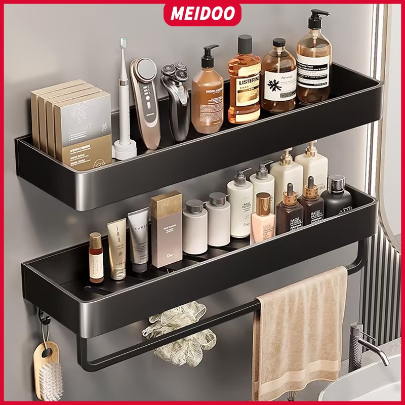 Jual MEIDOO Rak Kamar Mandi Aluminium Tempel Dinding Instalasi Bebas ...