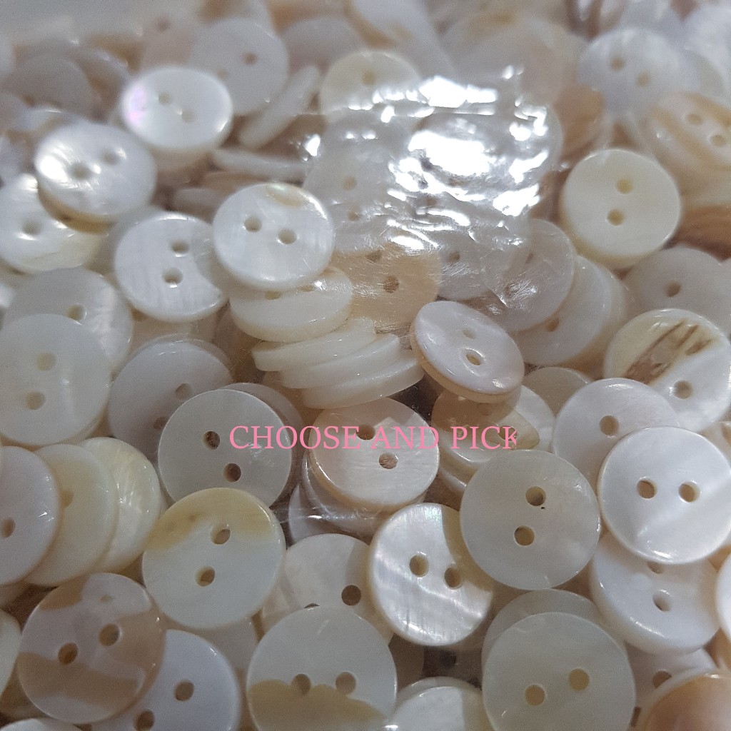Jual Kancing Kerang Putih Lubang 2 18L (11mm) TEBAL Isi 1000pcs ...