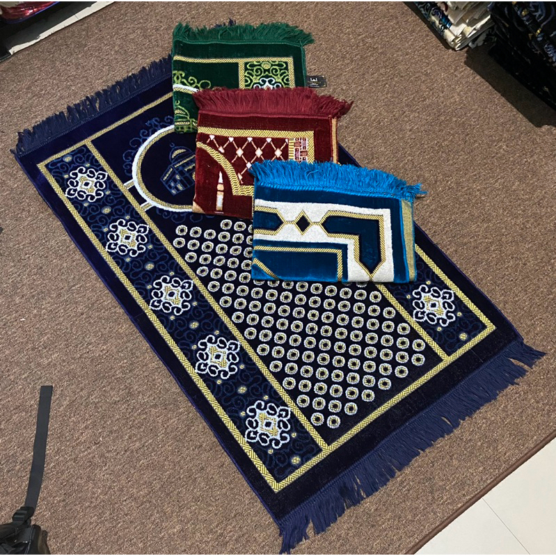 100 Ribu 3 pcs Sajadah Turkiye Beludru Halus Tebal 70x110cm Sajadah Jumbo Tebal Empuk Paket Souvenir