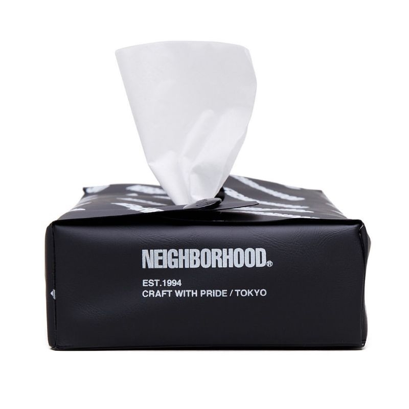 NEIGHBORHOOD LOGO TISSUE CASE BLACK 新品 Neighborhood - Logo-Print Acrylic Tissue Box Cover Neighborhood