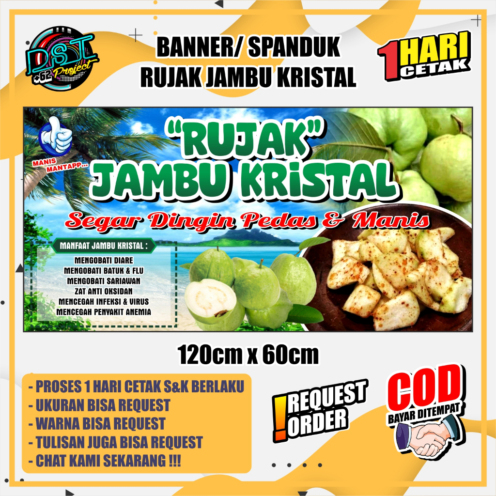 Jual BANNER / SPANDUK RUJAK JAMBU KRISTAL 120 X 60 | Shopee Indonesia