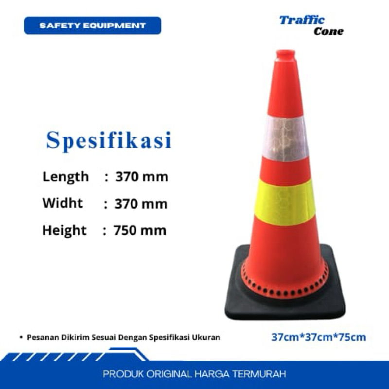 Jual Traffic Cone Pvc Tinggi Cm Lentur Kerucut Trafic Safety Pvc Orange Base Rubber Hitam