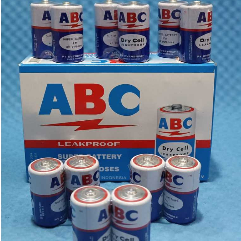 Jual Baterai ABC Biru Dry Cell Biru Besar R20 - Tanggung R14 - Harga ...