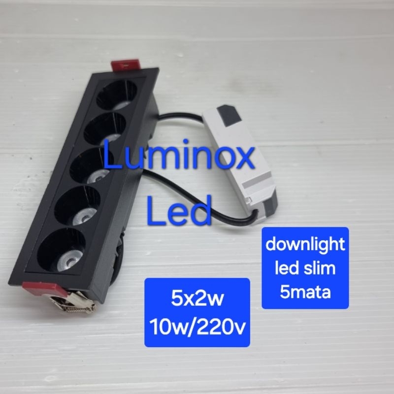 Jual spotlight led slim linear 10watt 10w 5mata / downlight 10 watt 10 ...