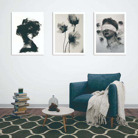 HIASAN DINDING LUKISAN ABSTRAK AESTHETIC WALL DECOR PAJANGAN RUANG TENGAH RUANG KAMAR MD24