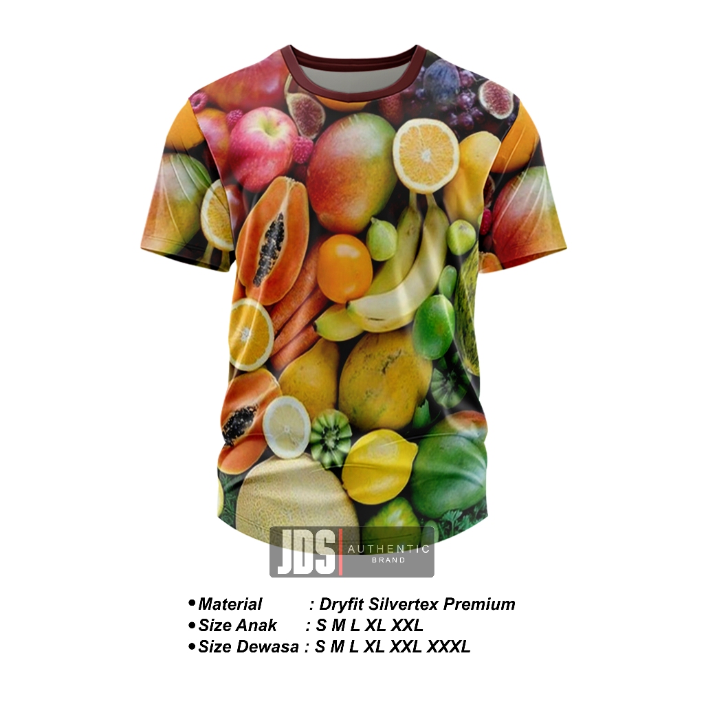 Jual kaos jersey buah-buahan baju polo gambar pria distro full print ...