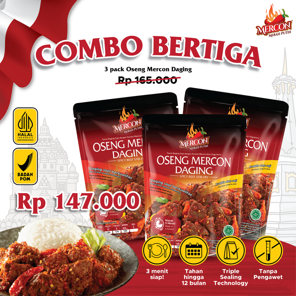 Jual Mercon Merah Putih - Hemat Combo Bertiga || 3 x Oseng Mercon ...