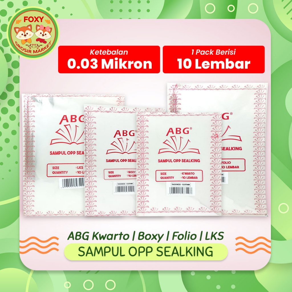 Jual Abg Sampul Opp Sealking Kwarto Boxy Lks Folio 10 Lembar Sampul