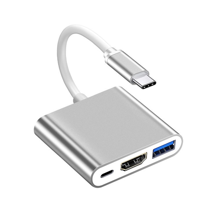 Converter Konektor USB/Type-C/HDMI 3in1 TypeC To HDMI 4K-TypeC-USB  Adapter Cable For Macbook HUB