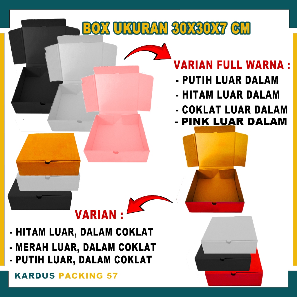 Jual Box 30x30x7 cm / Box lipat depan/ Box Kue Kering 500gr isi 4 / Box ...