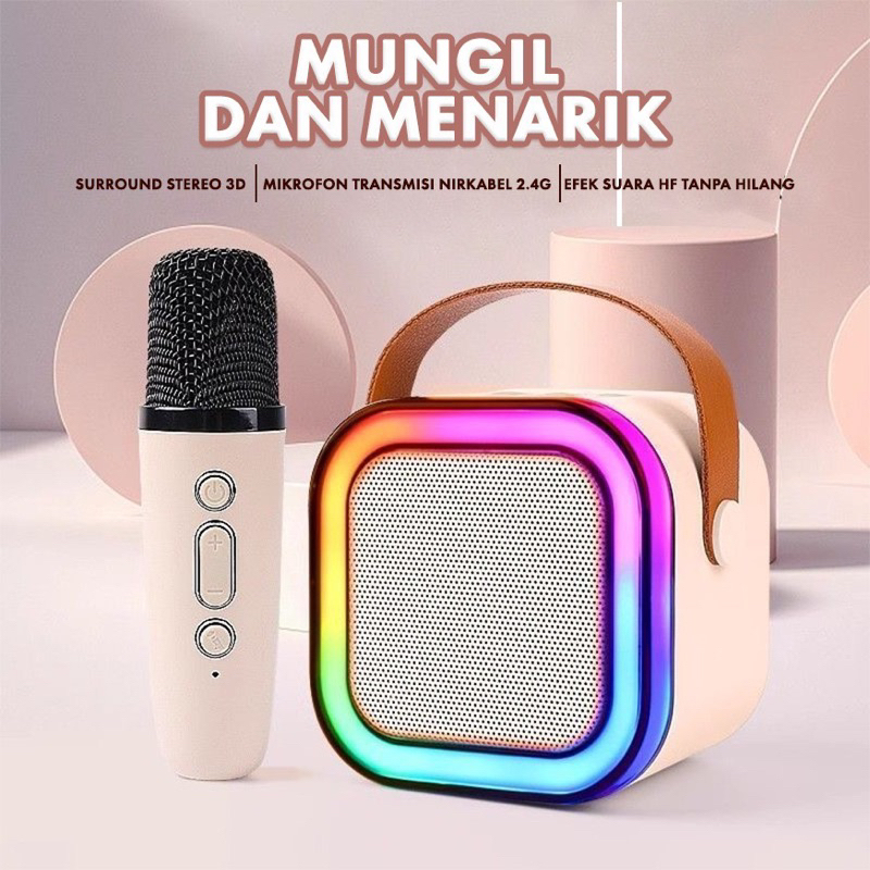 Jual Karaoke Bluetooth Speaker SK02 Mini Portable Speaker with MIC Full ...