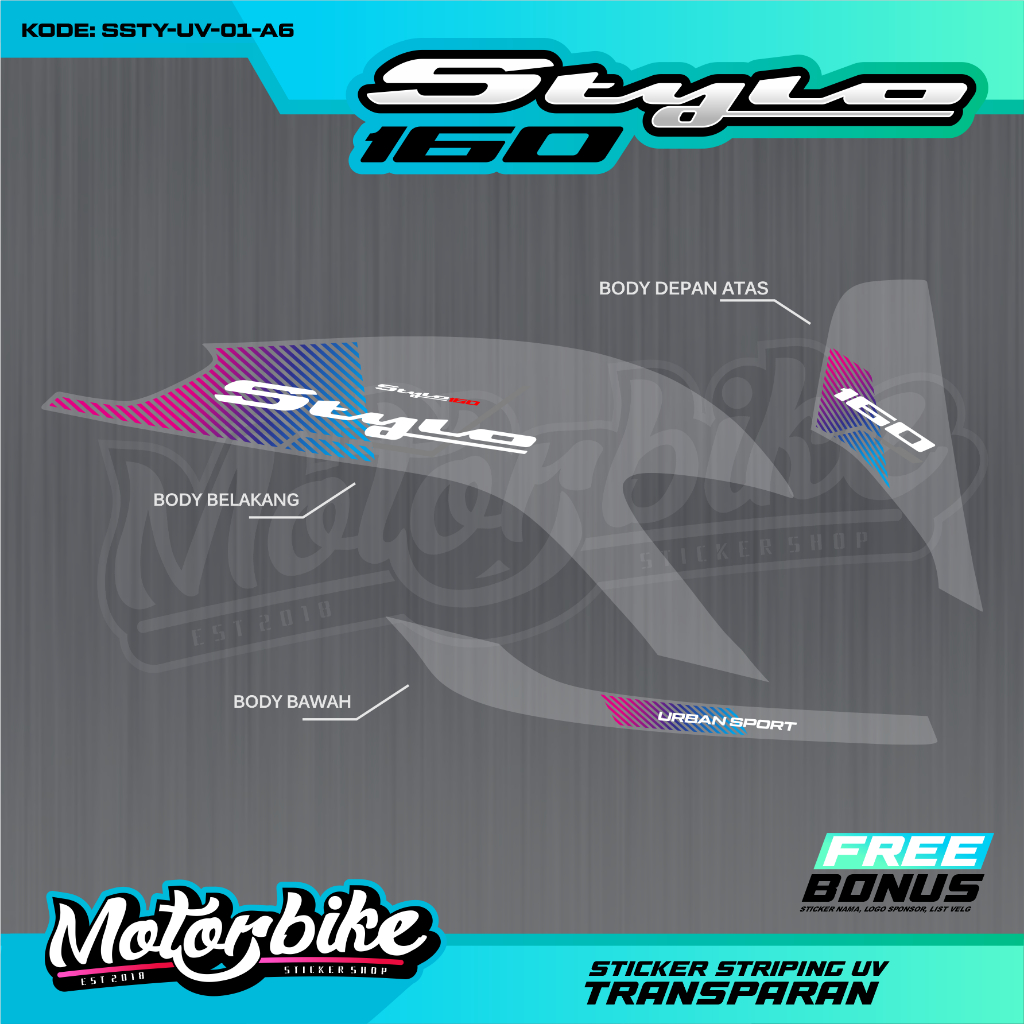 Jual STIKER STRIPING UV TRANSPARAN CUSTOM MOTOR STYLO 160 MOTIF MALAY ...