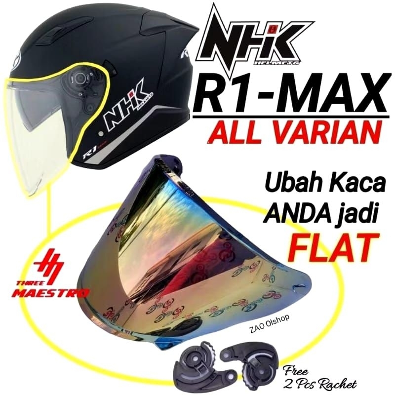 Jual kaca helm NHK R1 MAX R1 ELITE Visor helm iridium silver iridium ...