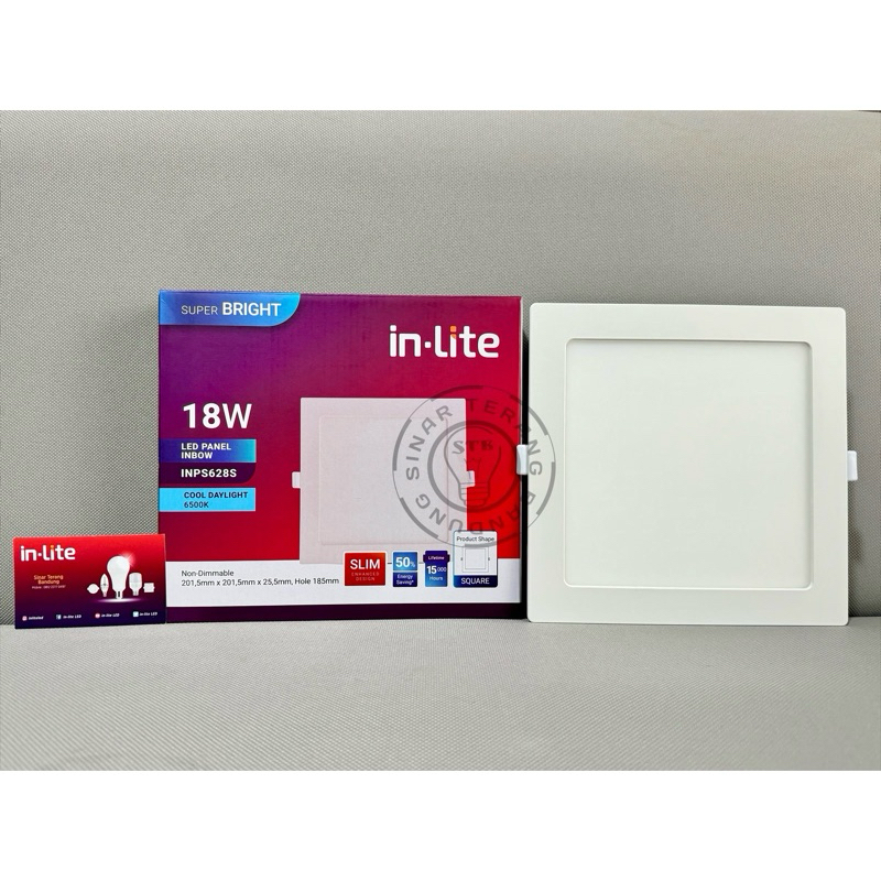Jual LAMPU PLAFON LED PANEL INLITE 18W 18 WATT KOTAK INBOW - INPS628S ...