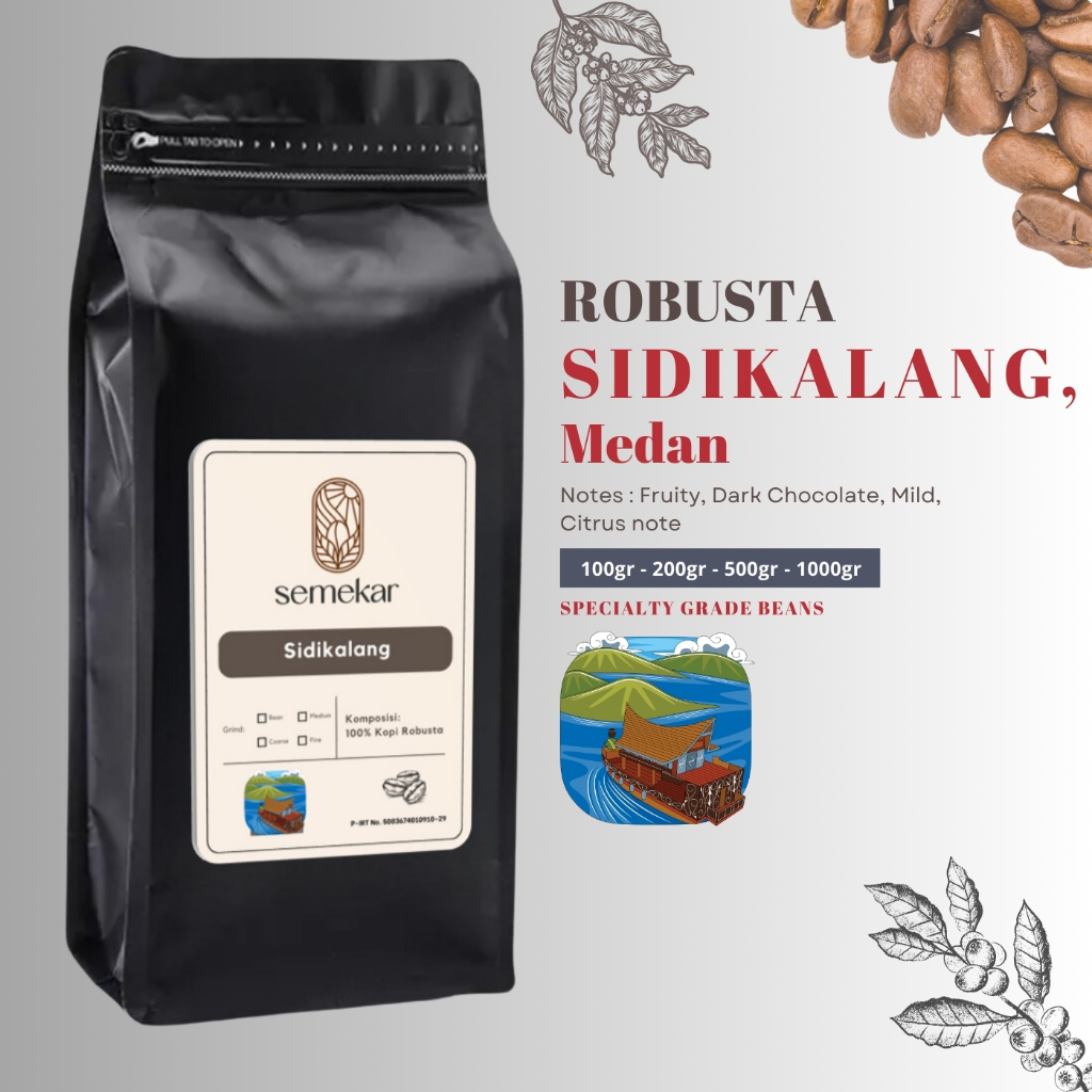 Jual Semekar Coffee Kopi Robusta Sidikalang Sumatra Grade 1 Roasted