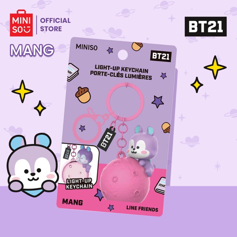 Jual Miniso x BT21 Collection Light Up Keychain Plush Gantungan