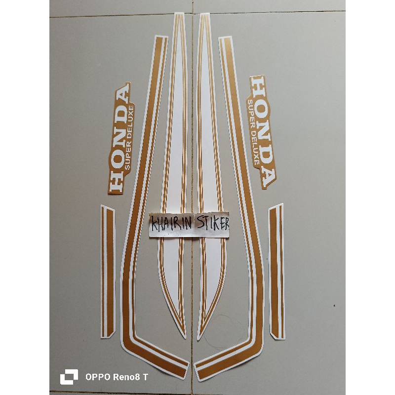 Jual striping stiker gl 100 super deluxe putih gold | Shopee Indonesia