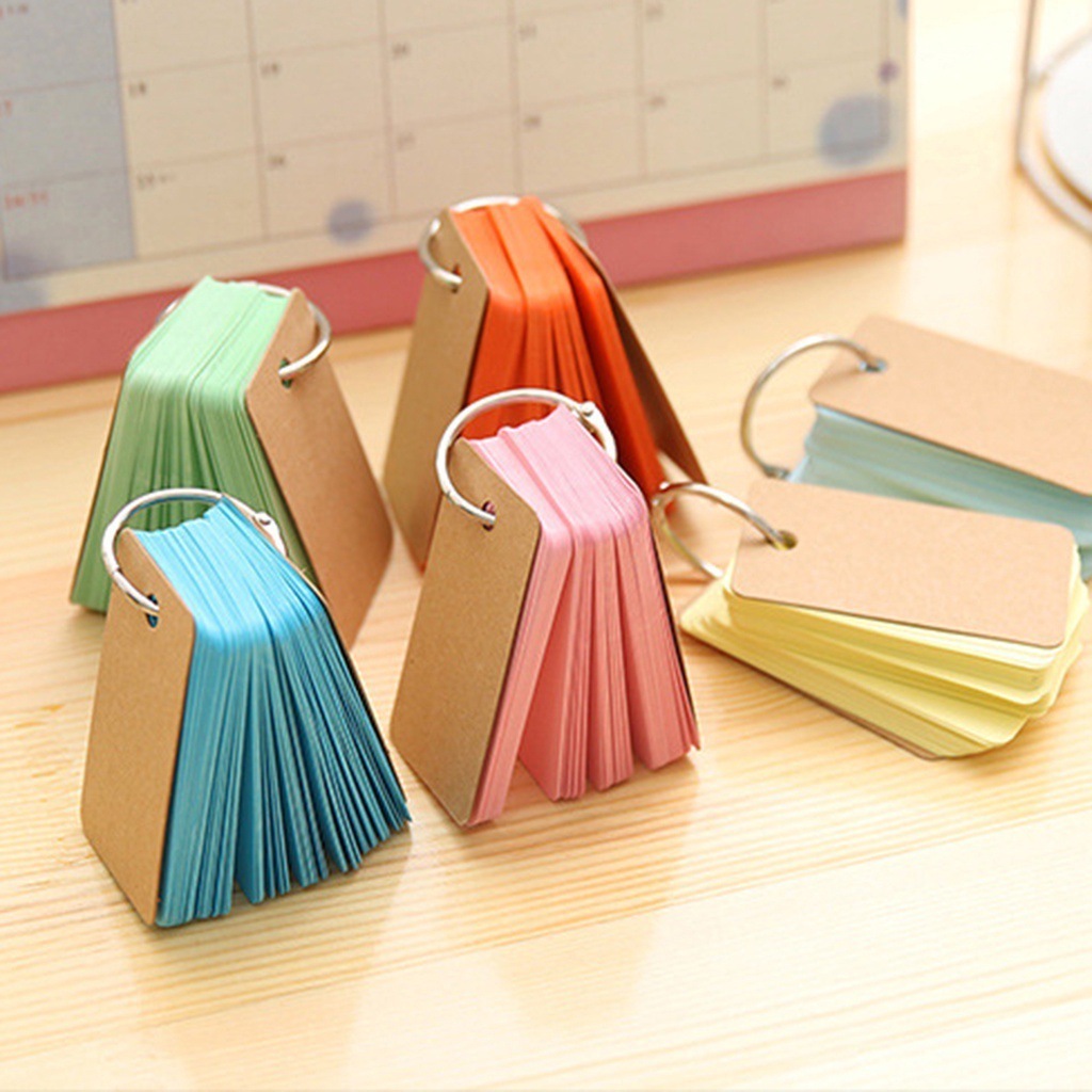 Jual 50pcs Flash Card Candy Colour Paper Notebook Mini Warna Pastel ...