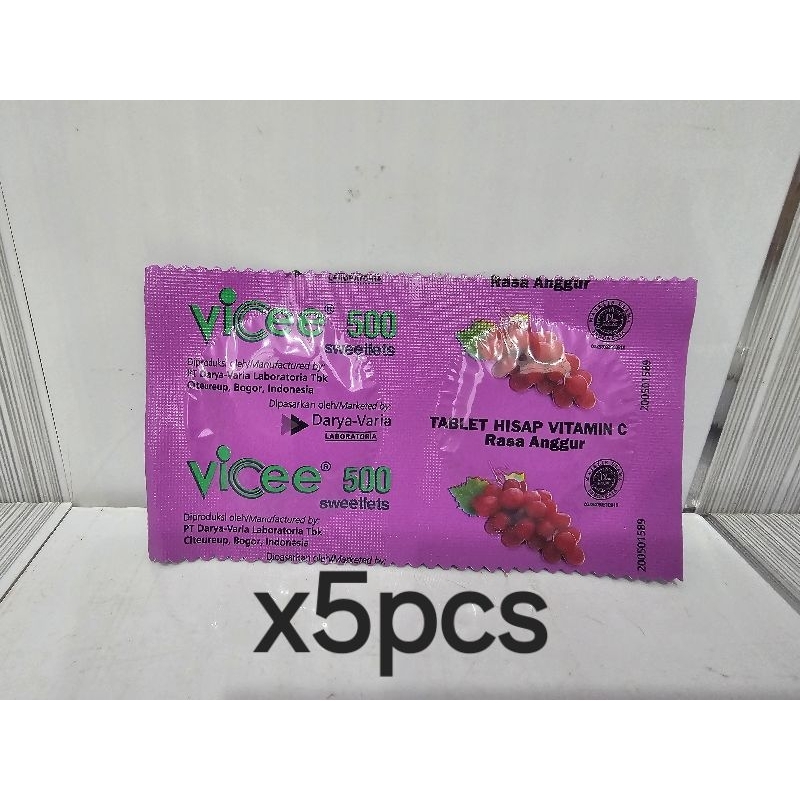 Jual Vicee 500 Tablet Hisap Vitamin C (5pcs) | Shopee Indonesia