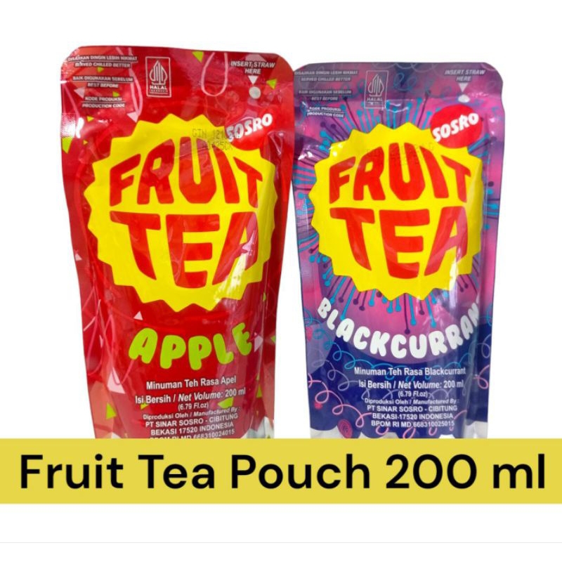 Jual fruit tea pouch 200 ml rasa apel | blackcurrant (RANDOM) | Shopee ...