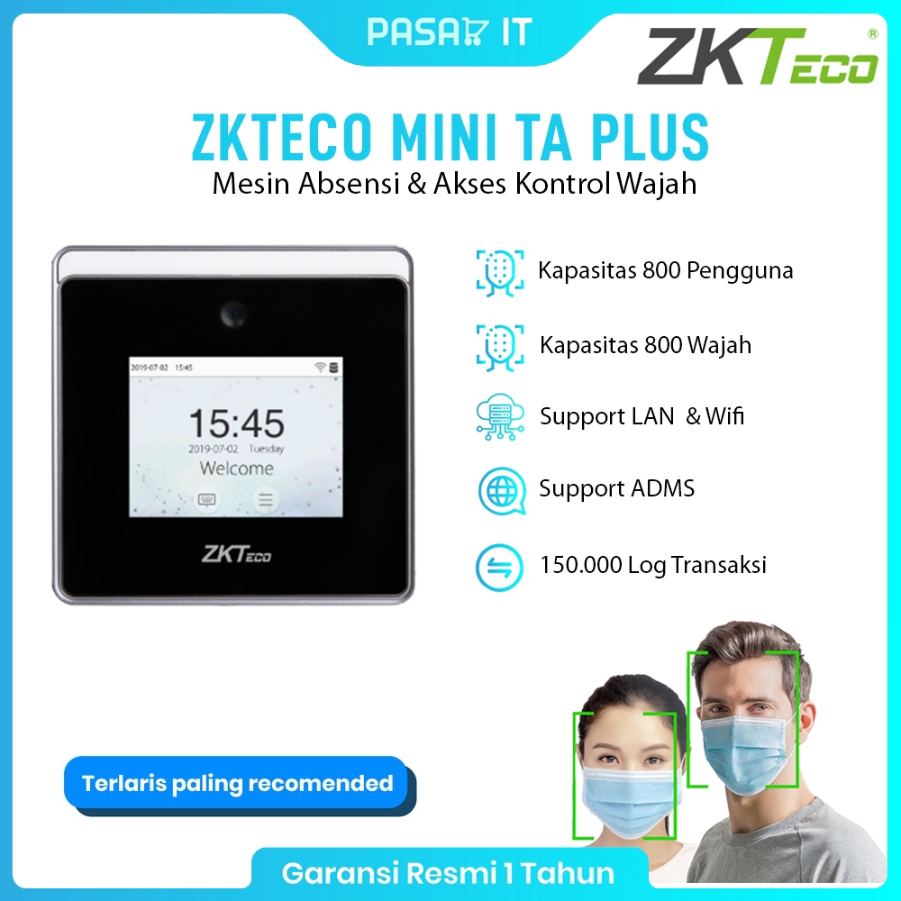 Jual Mesin Absensi & Akses Kontrol Wajah ZKTeco Mini TA Plus Bisa WIFI ...