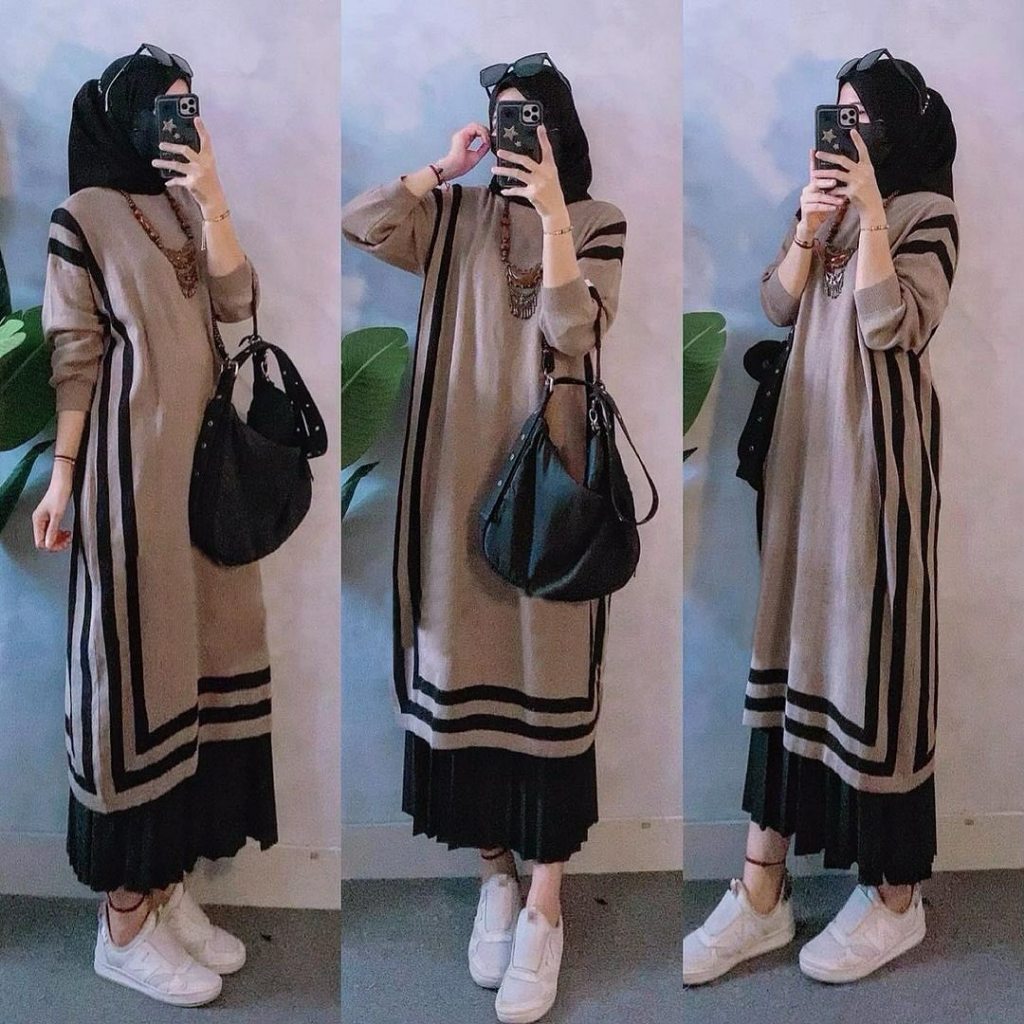 Jual Long Tunik Knit Line Bahan Rip Knit Terbaru Fashion Wanita 2024 ...