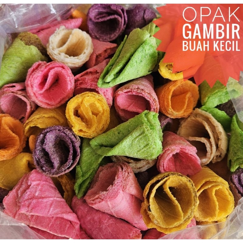 Jual opak gambir buah kecil / opak gambir / opak buah/ opak warna ...