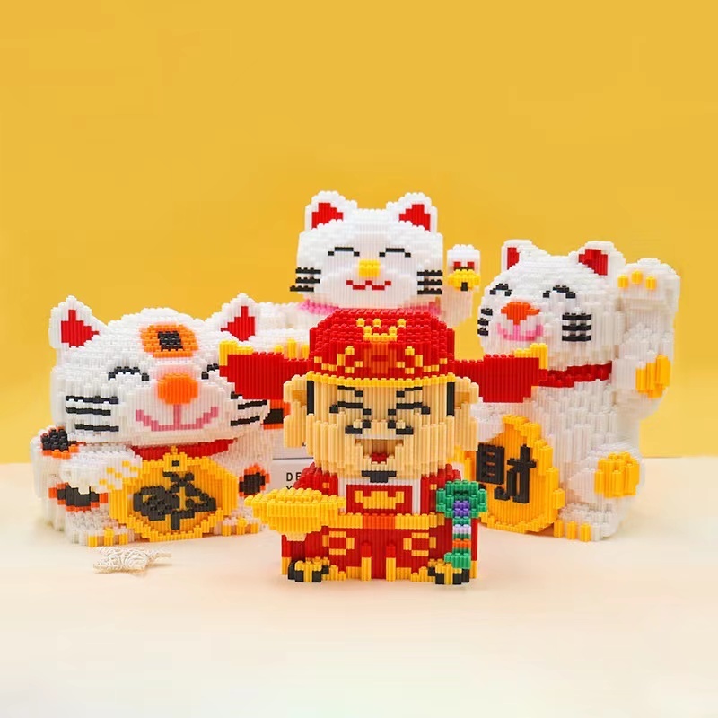 Jual Nano Block Kucing Hoki Barongsai Tiger building Dewa Rezekiblocks ...