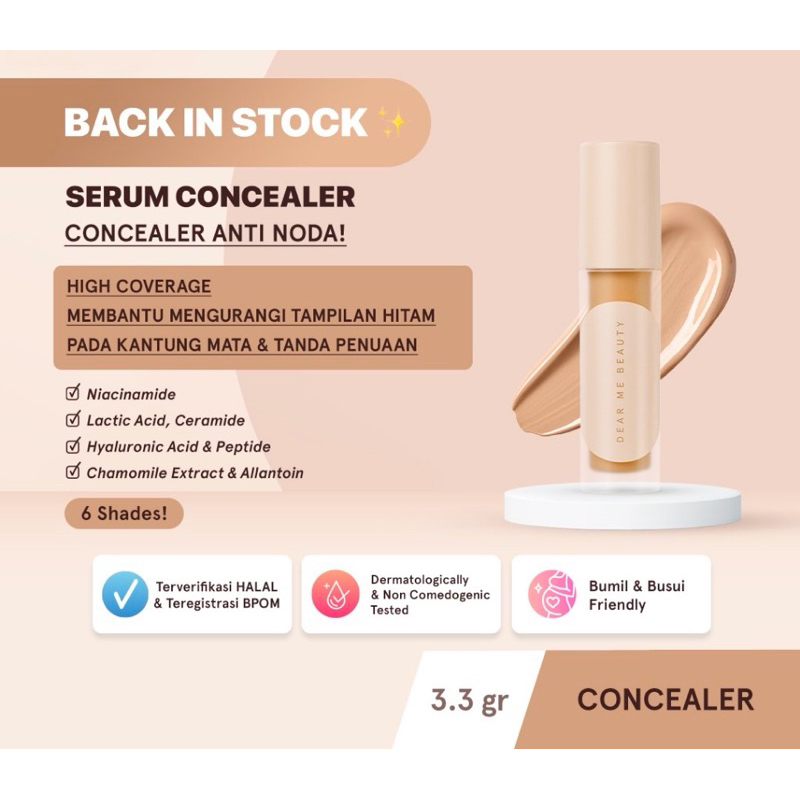 Jual DEAR ME Beauty Serum Concealer High Coverage Original | Shopee ...