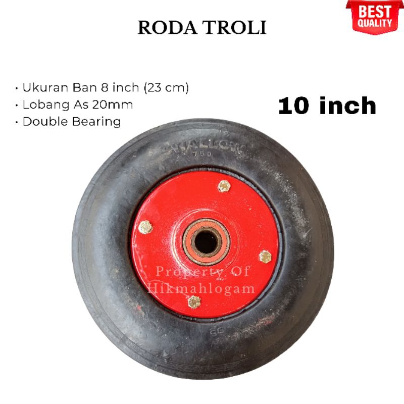 Jual Roda Troli 10 inch SWALLOW As 20mm | Roda Rolley Ban Mati | Shopee ...