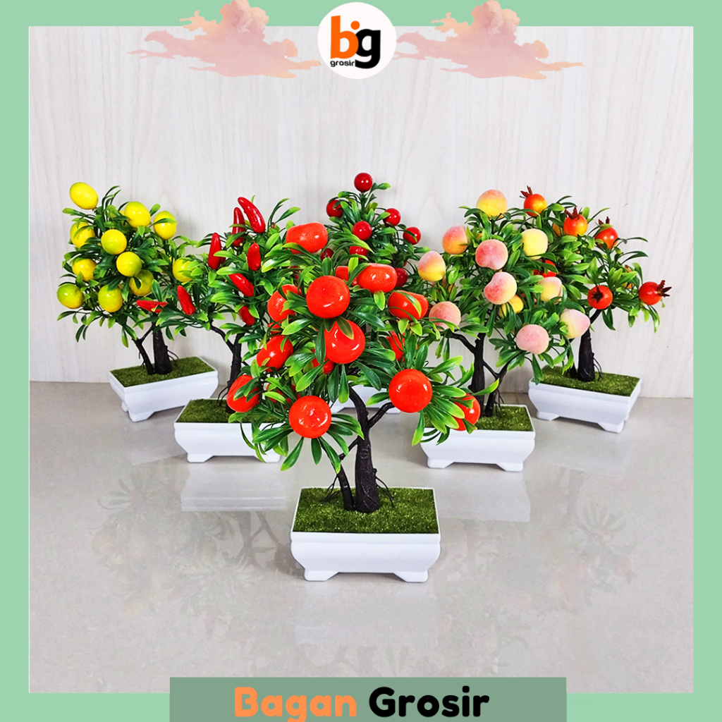 Jual BG Bunga Hias plastik Pot Pajangan Meja Bunga Artificial Buah ...