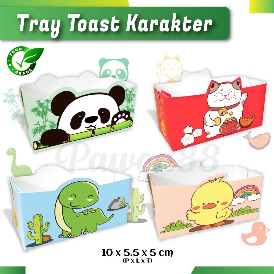 Jual Box Tray Roti Bakar/Bread Toast Box/Kemasan Roti Bakar (KARAKTER ...