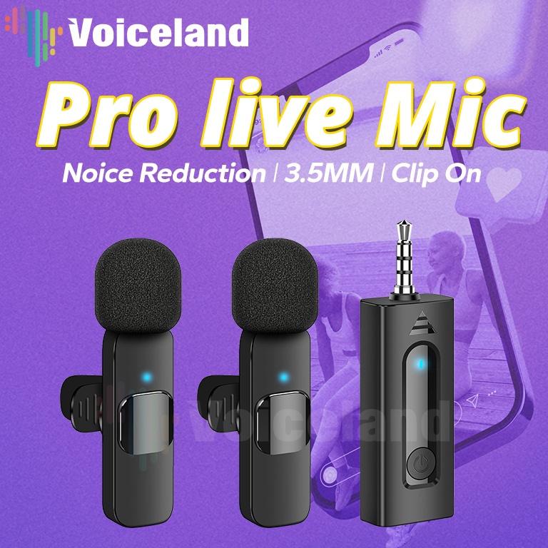 Jual 3 In 1 Pro Mic35MM Mikrofon Nirkabel Lavalier Mic Portabel Audio ...