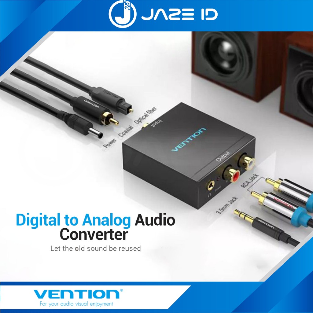 Jual Vention Coaxial Digital Audio Optical to Analog Aux Audio 3.5mm ...