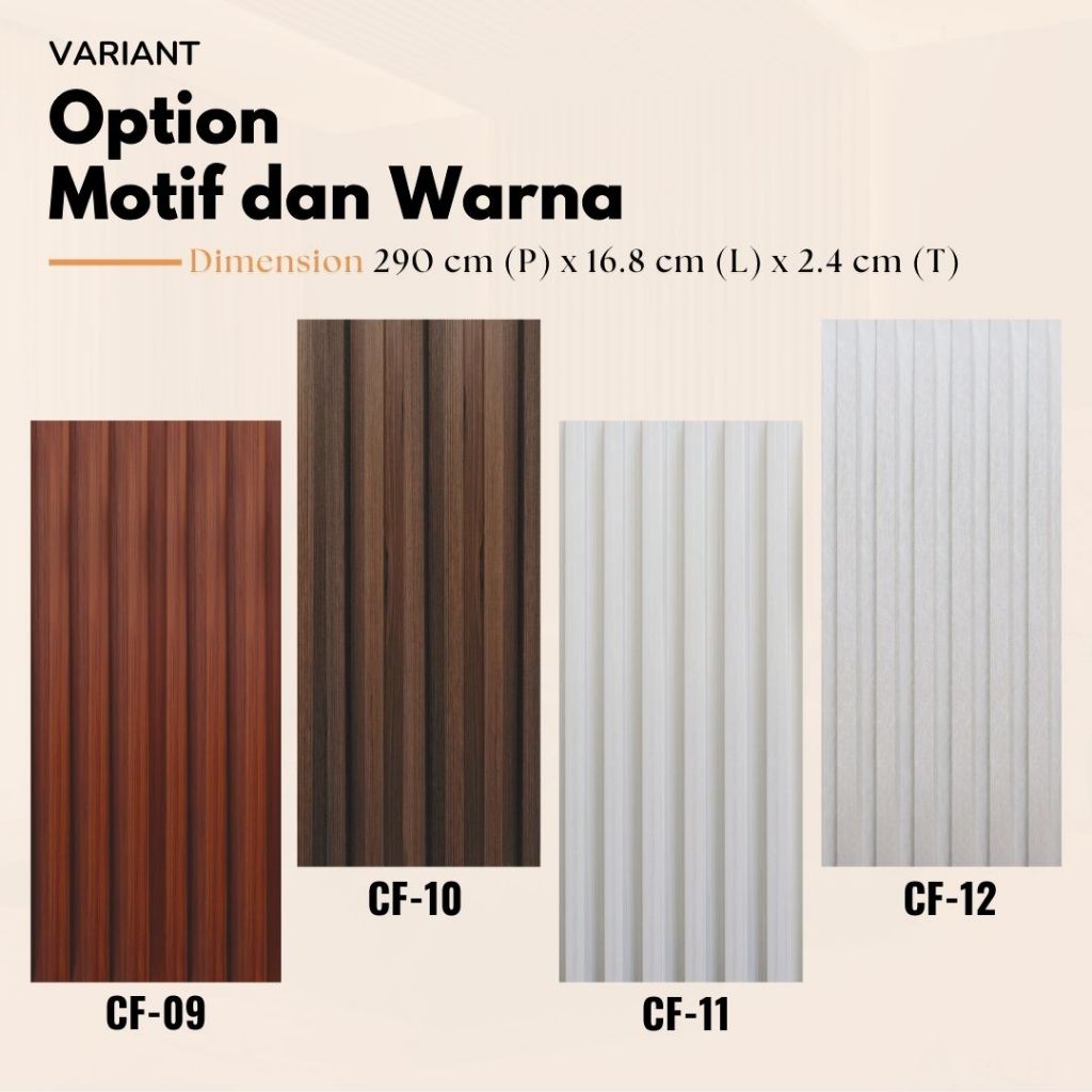 Jual Wpc wallpanel chiara kode CF panjang 2,9 motif wood | Shopee Indonesia