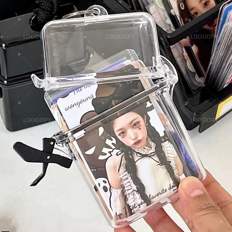 Jual LOOOOPY Transparan Plastik Portabel Kpop Photocards Holder Kotak