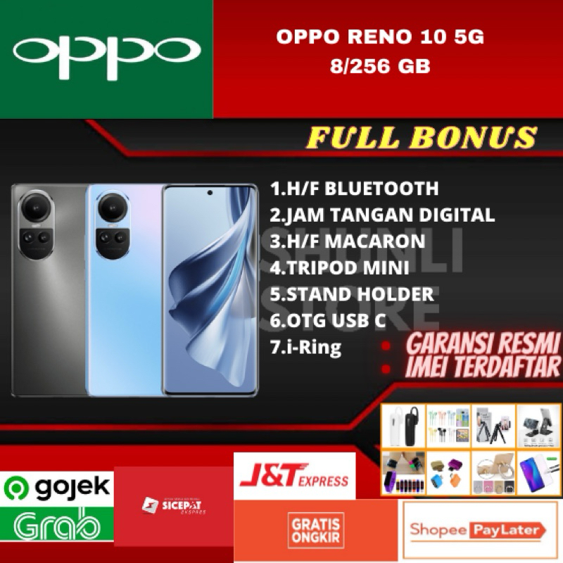 Jual OPPO RENO 10 5G RAM 8/256 GB NEW BARU GARANSI RESMI | Shopee Indonesia