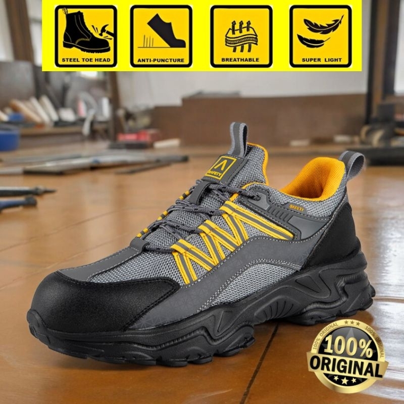 Jual Sepatu Safety Sneakers Model Hiking Sport ( Ujung Besi ) Anti ...
