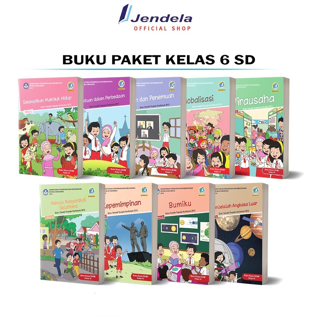 Jual Buku Paket Kelas 6 SD Buku Siswa Tematik K13 Tema 1-9 BSE Edisi ...