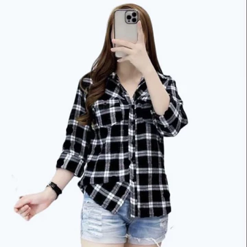Kemeja Flanel Pria Dan Wanita Lengan Panjang Motif Kotak Kualitas Premium