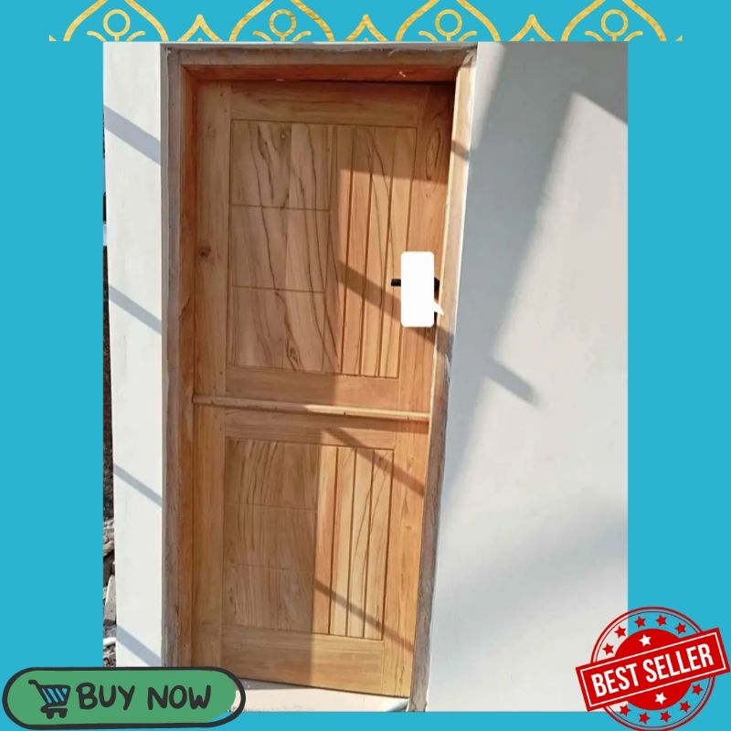 Jual Pintu+Kusen Belah Dua Pintu Dapur Minimalis Kayu Mahoni | Shopee