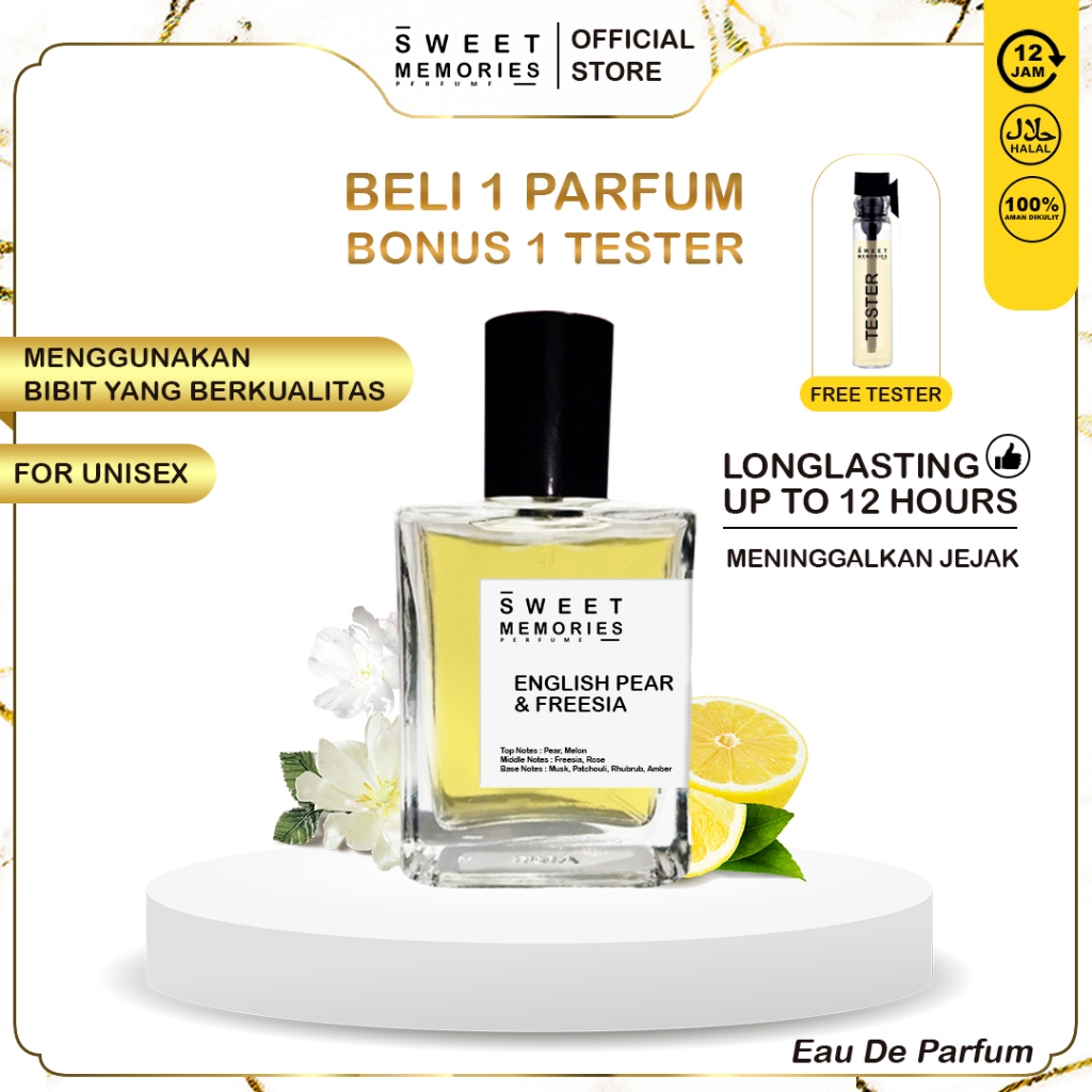 SWEET MEMORIES Parfum Pria Wanita Aroma Tahan Lama Inspired By ENGLISH  PEAR Eau De Parfum