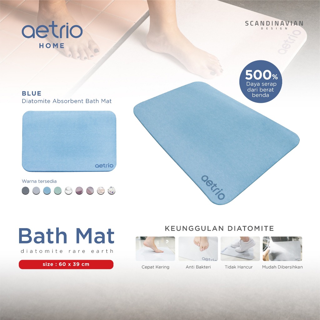 Jual DIATOMITE ABSORBENT MAT BLUE | BATH MAT | Shopee Indonesia