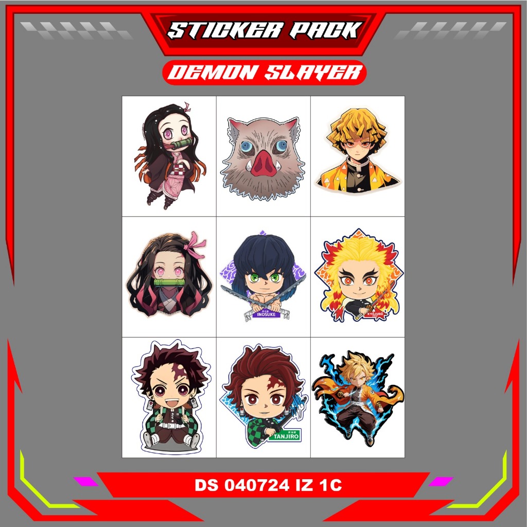 Jual Stiker Sticker Setiker Setikker Pack UV DTF Motif Demon Slayer ...