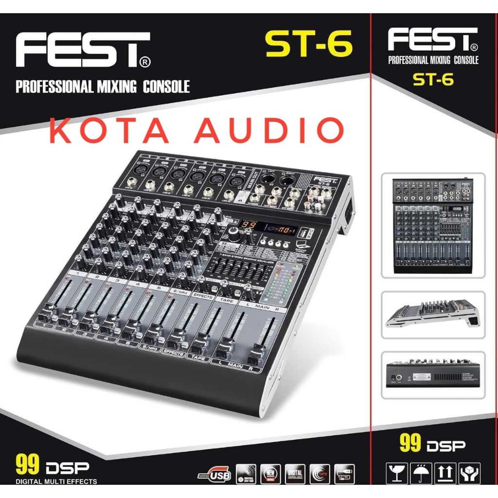 Jual MIXER AUDIO FEST ST 6 / FEST ST6 ORIGINAL 6 CHANNEL | Shopee Indonesia