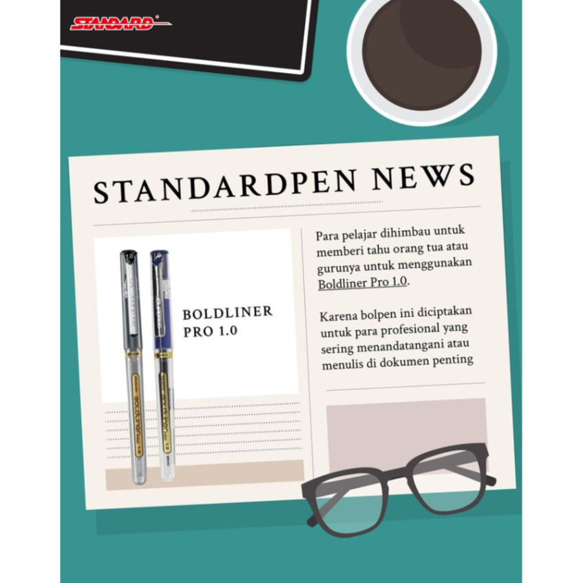 Standard - Pulpen Boldliner PRO  1.0 ( Alat Tulis / Pen / Ballpoint / Pena ) (8)